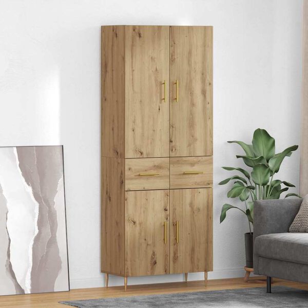 vidaXL Highboard Remeseln&yacute; dub 69,5 x 34 x 180 cm Kompozitn&eacute; drevo