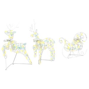 vidaXL LED Soby s 60 LED-i 3 pcs Tepl&aacute; biela PET