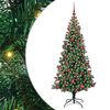 vidaXL Umel&yacute; predsvieten&yacute; vianočn&yacute; stromček Zelen&aacute; 180 cm PVC a kov