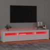 vidaXL TV skrinka s LED svetlami biela 195x35x40 cm