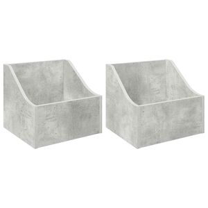 vidaXL Box na LP platne 2 ks Bet&oacute;novo siv&aacute; 37 x 33 x 32 cm