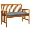 vidaXL Z&aacute;hradn&aacute; lavička s podložkou 119 cm ak&aacute;ciov&yacute; mas&iacute;v