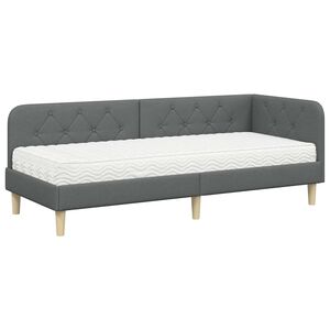 vidaXL Rohov&yacute; r&aacute;m postele s matracmi Tmavo &scaron;ed&aacute; 80 x 200 cm l&aacute;tka