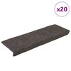 vidaXL Schodov&eacute; rohože, samolepiace, 20 ks, 65x21x4 cm, antracitov&eacute;, s obdĺžnikov&yacute;m okrajom