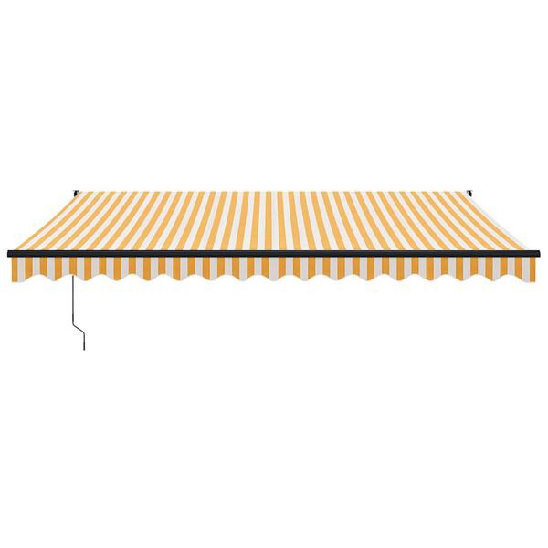 vidaXL Zaťahovacia mark&iacute;za žlt&aacute; a biela 4x3 m l&aacute;tka a hlin&iacute;k