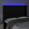 vidaXL Čelo postele s LED čierne 147x16x118/128 cm umel&aacute; koža