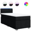 vidaXL Posteľn&yacute; r&aacute;m boxspring s matracom čierny 90x190 cm l&aacute;tka