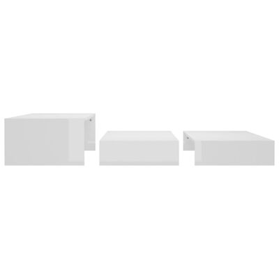 vidaXL Zasúvací konferenčný stolík lesklý biely 100x100x26,5 cm