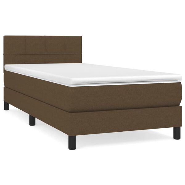 vidaXL Boxspring posteľ s matracom tmavohned&aacute; 90x190 cm l&aacute;tka