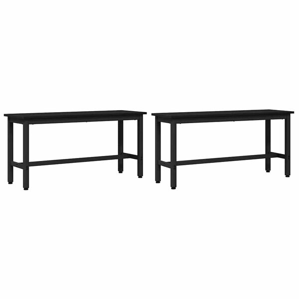vidaXL Jed&aacute;lensk&aacute; lavička 2 pcs Čierny dub 100 x 32,5 x 48,5 cm
