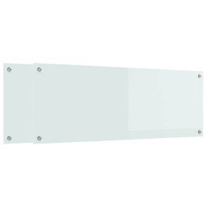 vidaXL Kuchynsk&yacute; obklad 2 ks Biela 110 x 40 cm tvrden&eacute; sklo