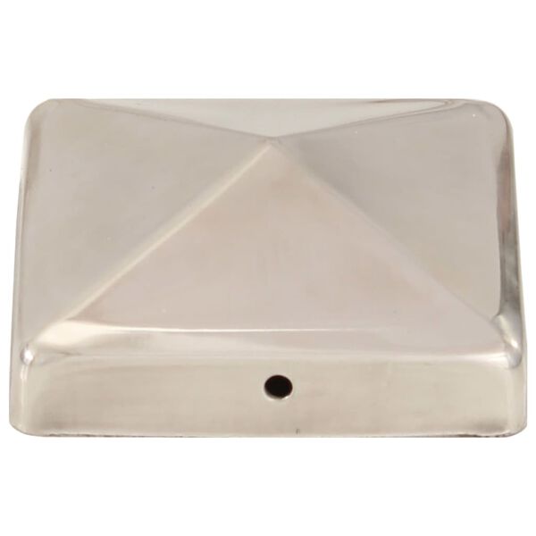 vidaXL Pyramídové krytky na plotové stĺpiky 6 ks 91x91 mm nehrdzavejúca oceľ