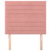 vidaXL Čelo postele ružov&eacute; 90x5x118/128 cm zamatov&eacute;