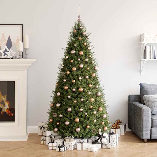 vidaXL 60-dielna sada vianočn&yacute;ch g&uacute;ľ so &scaron;picom a 150 LED ružovo-zlat&aacute;