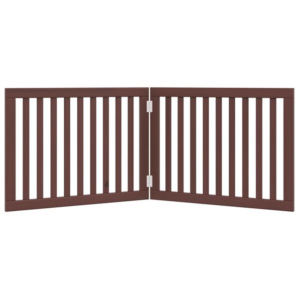 vidaXL Br&aacute;na pre psa skladacia 2 panely hned&aacute; 160 cm topoľov&eacute; drevo