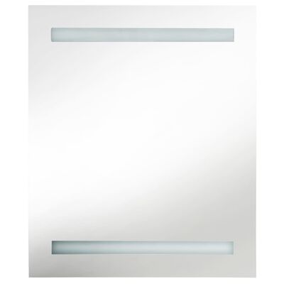 vidaXL Kúpeľňová skrinka s LED a zrkadlom, lesklá sivá 50x14x60 cm