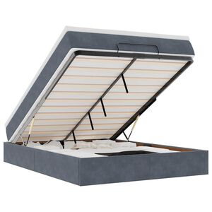 vidaXL Osmansk&aacute; posteľ s matracom tmavosiv&aacute; 140x190cm zamat