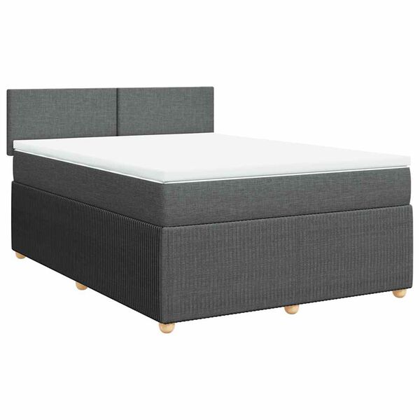 vidaXL Boxspring posteľ s matracom tmavosiv&aacute; 140x200 cm l&aacute;tka