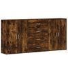vidaXL Komody 3 ks dymov&yacute; dub 60x31x84 cm kompozitn&eacute; drevo