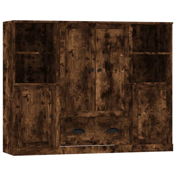 vidaXL Vysok&eacute; skrinky 3 ks dymov&yacute; dub kompozitn&eacute; drevo