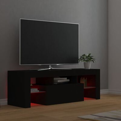 vidaXL TV skrinka s LED svetlami čierna 120x35x40 cm