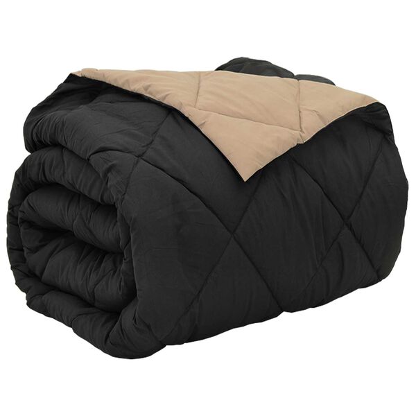 vidaXL Prikr&yacute;vka na cel&yacute; rok Čierna a taupe 240 x 260 cm Mikrovl&aacute;kno