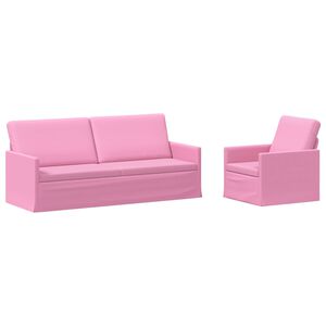 vidaXL Sada pohoviek 2 pcs Ružov&aacute; L&aacute;tka