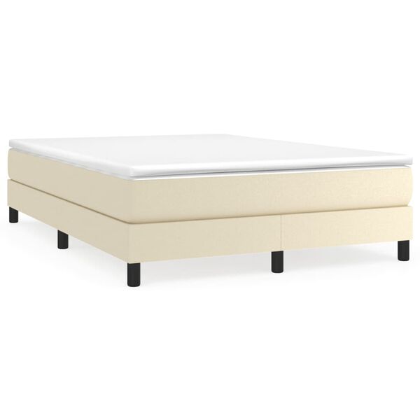 vidaXL Boxspring posteľ s matracom kr&eacute;mov&aacute; 140x190 cm umel&aacute; koža