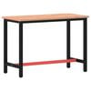 vidaXL Pracovn&yacute; st&ocirc;l 115x55x81,5 cm mas&iacute;vny buk a kov