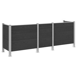 vidaXL Plot pre odpadkov&yacute; k&ocirc;&scaron; Siv&aacute; 315 x 85 x 115 cm Hlin&iacute;k a WPC