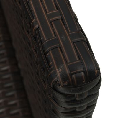 vidaXL 4-dielna záhradná sedacia súprava s vankúšmi hnedá polyratanová