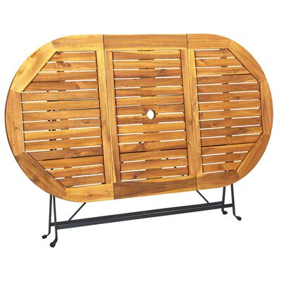 vidaXL Záhradný stôl 160x85x74 cm, akáciový masív, oválny
