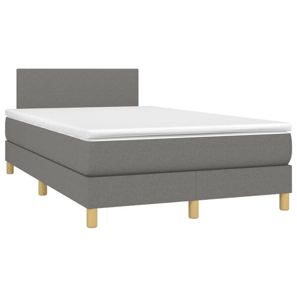 vidaXL Boxspring posteľ s matracom, tmavosiv&aacute; 120x190 cm, l&aacute;tka