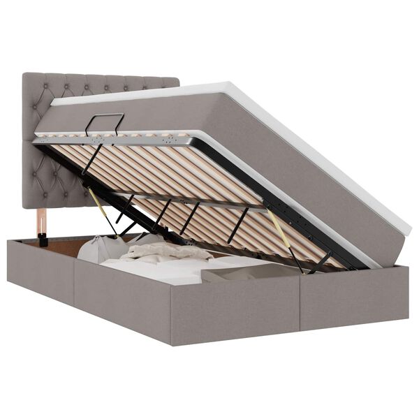 vidaXL Postel s &uacute;ložn&yacute;m prostorem a LED svetlom Sivohned&aacute; 120 x 190 cm