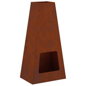 vidaXL Ohniv&aacute; misa Hrdzav&yacute; 50 x 35 x 100 cm Poveternostne odoln&aacute; oceľ