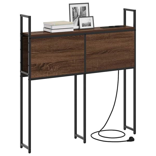 vidaXL &Uacute;ložn&aacute; čelľadka s nab&iacute;jacou stanicou Hned&yacute; dub 93 x 15 x 98 cm