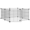 vidaXL 8-panelov&aacute; klietka pre dom&aacute;ce zvierat&aacute; s dvierkami čierna 70x70x35 cm oceľov&aacute;