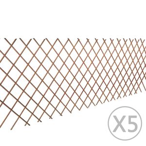 vidaXL Mriežkov&yacute; plot z vŕbov&eacute;ho pr&uacute;tia 5 ks 180x90 cm