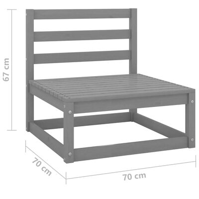 vidaXL 3-dielna záhradná sedacia súprava masívne sivé borovicové drevo