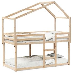vidaXL Poschodov&aacute; posteľ bez matraca 90x200 cm mas&iacute;vna borovica