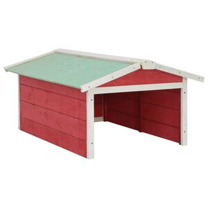 vidaXL Gar&aacute;ž na robotick&uacute; kosačku 72x87x50 cm červeno-biela jedľa