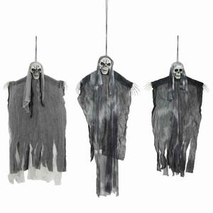 vidaXL Visiaci duch na Halloween 3 ks Čierna 66 x 110 cm Polyester