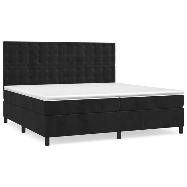 vidaXL Posteľn&yacute; r&aacute;m boxspring s matracom čierny 200x200 cm zamat