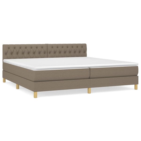 vidaXL Boxspring posteľ s matracom sivohned&yacute; 200x200 cm l&aacute;tka