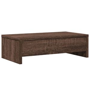 vidaXL Stojan na monitor a z&aacute;suvky hned&yacute; dub 50x27x15 cm kompoz. drevo
