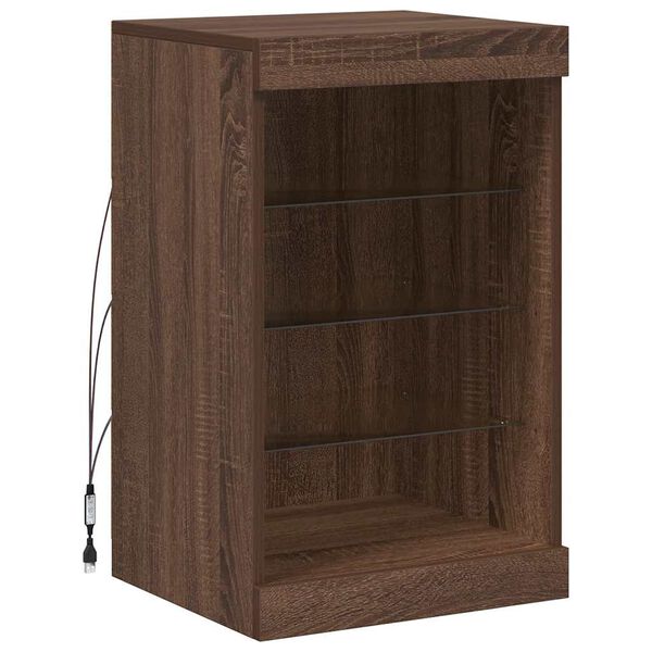 vidaXL Komoda s LED svetlami hned&yacute; dub 41x37x67 cm