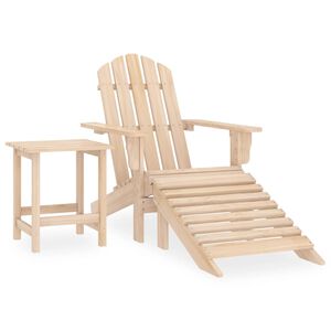 vidaXL Z&aacute;hradn&aacute; stolička Adirondack, otoman a stol&iacute;k jedľov&yacute; mas&iacute;v