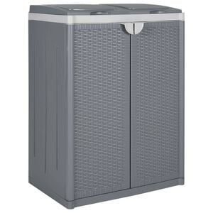 vidaXL Odpadkov&yacute; k&ocirc;&scaron; s 2 dvierkami siv&yacute; 65x45x88 cm PP