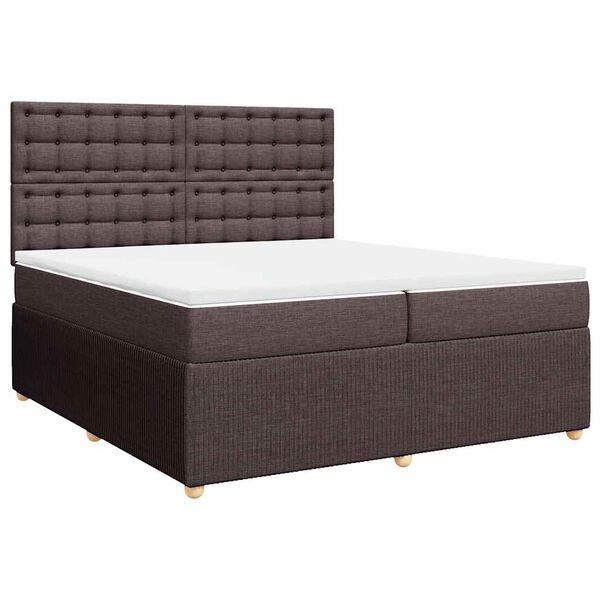 vidaXL Boxspring posteľ s matracom tmavohned&aacute; 200x200 cm l&aacute;tka