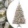 vidaXL Umel&yacute; Skl&aacute;pac&iacute; Vianočn&yacute; Stromček Zelen&aacute; a biela 180 cm 300 LED